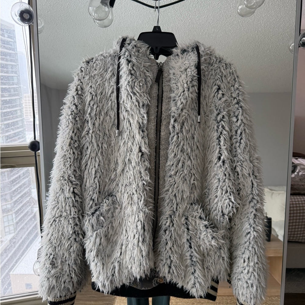 Free People Gray Teddy Jacket